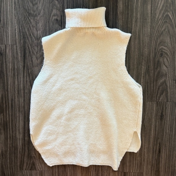 Double Zero Womens White Sleeveless Turtleneck Top Sweater - Picture 4 of 6